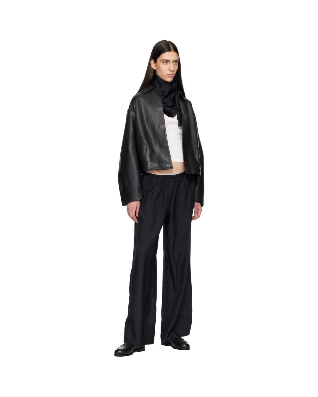 Toga Black Fringe Scarf