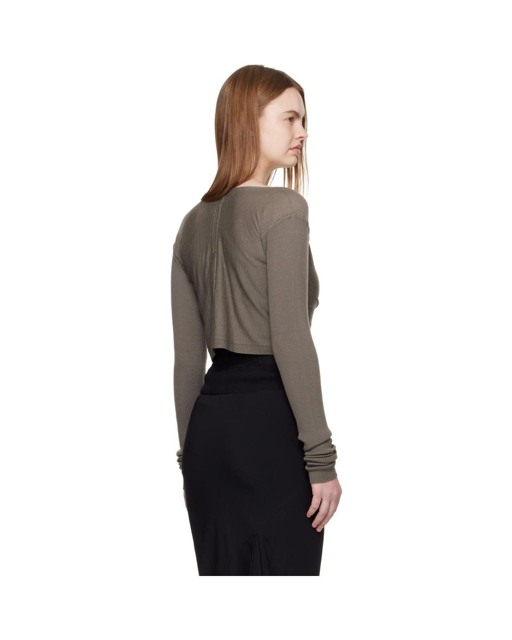 Rick Owens Black Temple Crop Wrap Top