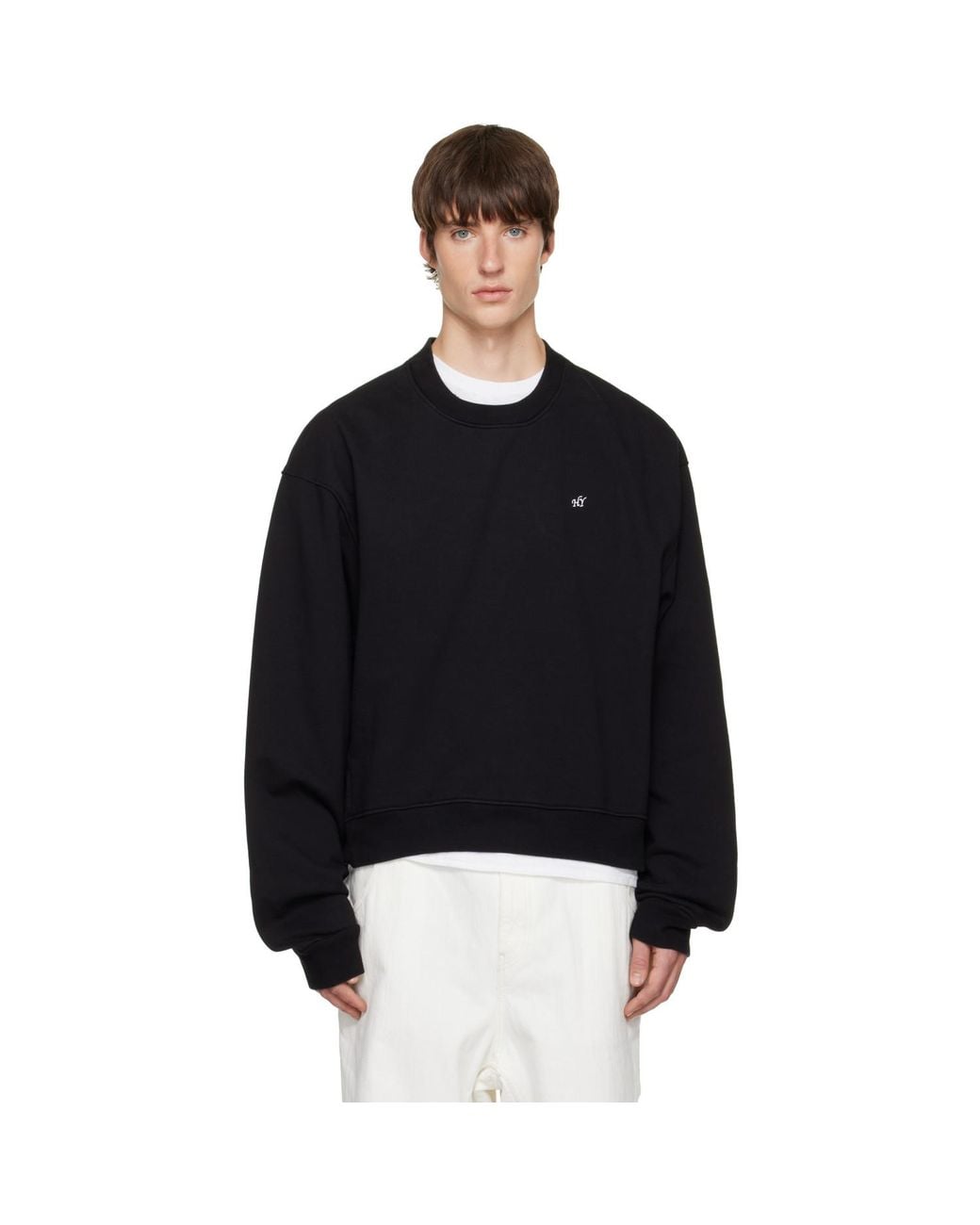 HYACYN Black Embroidery Sweatshirt for men