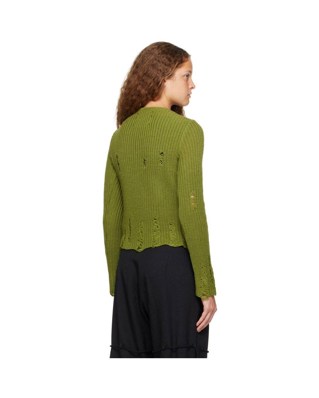 Song For The Mute Green Distressed Sweater