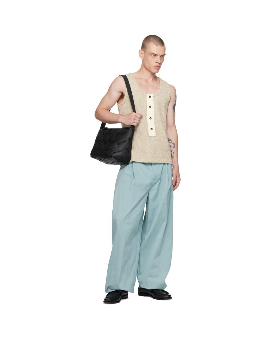Bottega Veneta Black Diago Bag for men