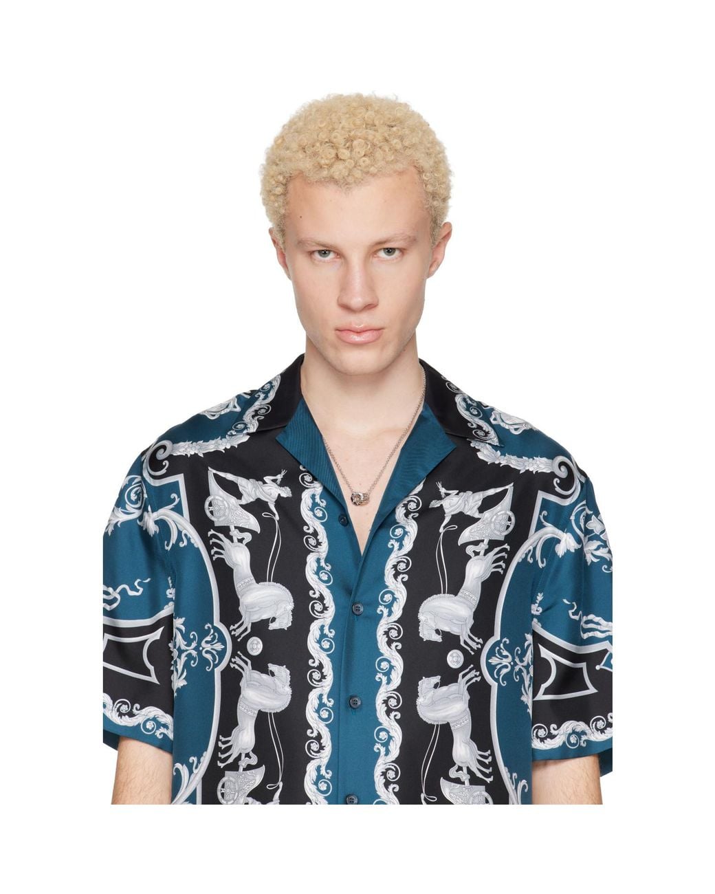 Versace White Greca Necklace for men