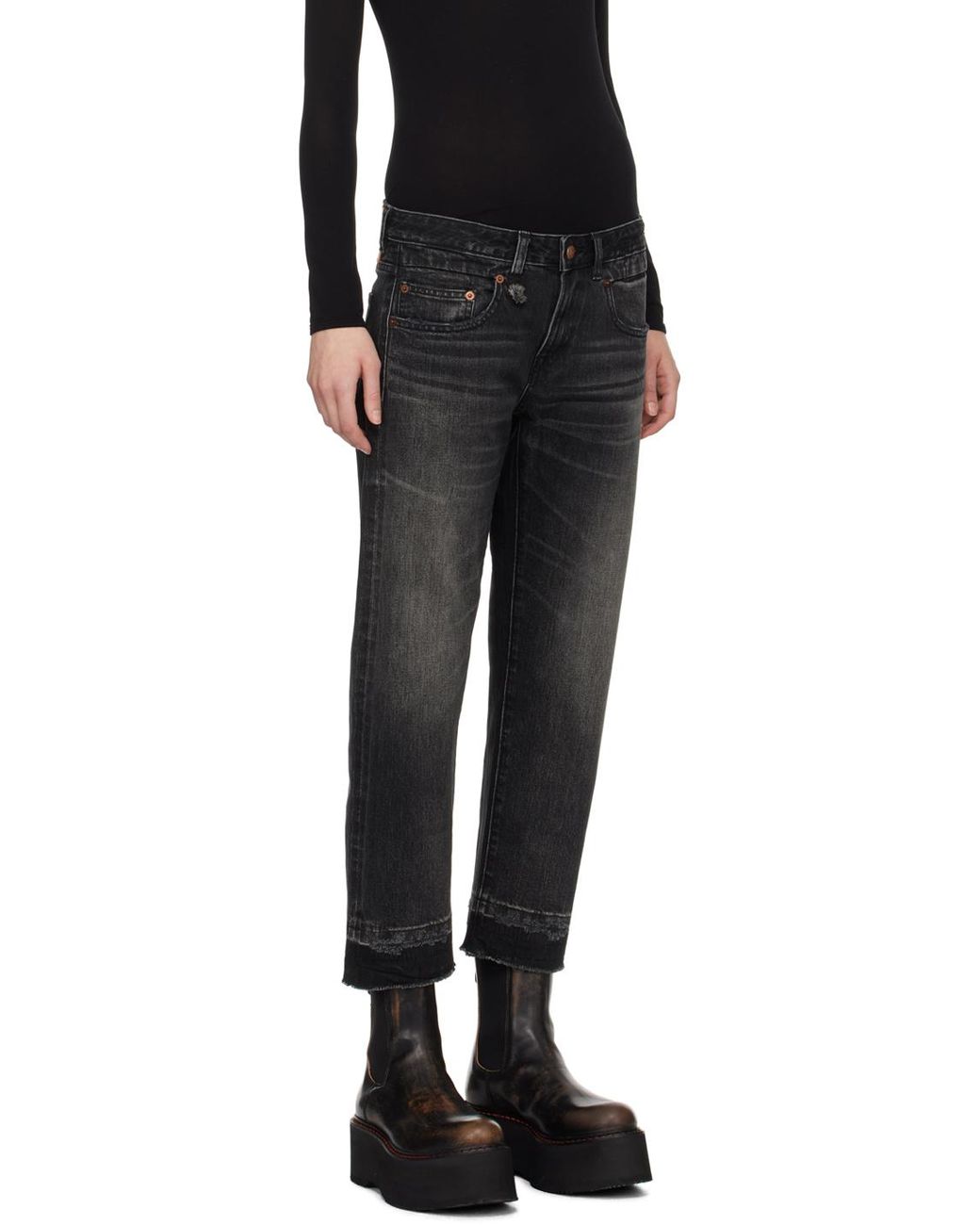 R13 Black Boy Straight Jeans | Lyst