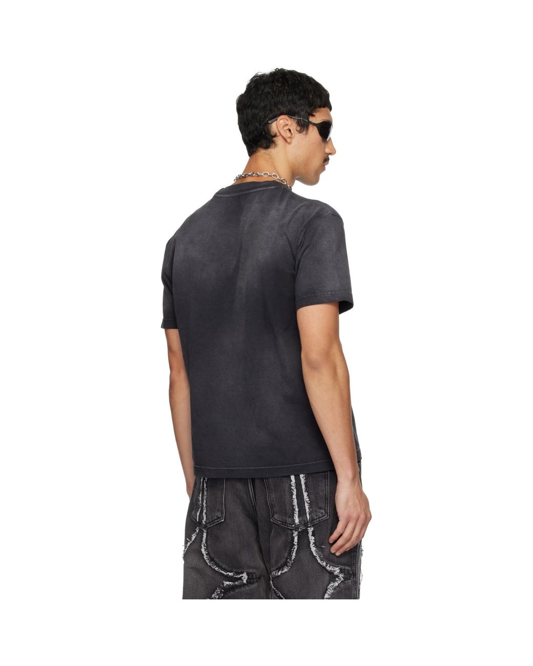 THUG CLUB Black Three Riding Skull Dirt T-Shirt for men
