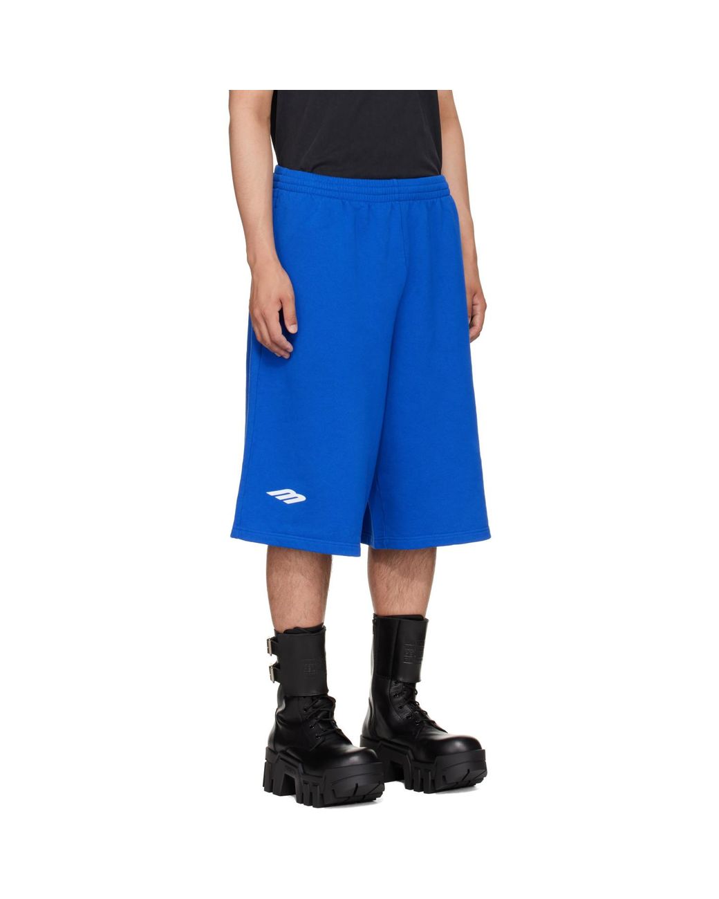 Balenciaga Blue 3B Football Shorts for men