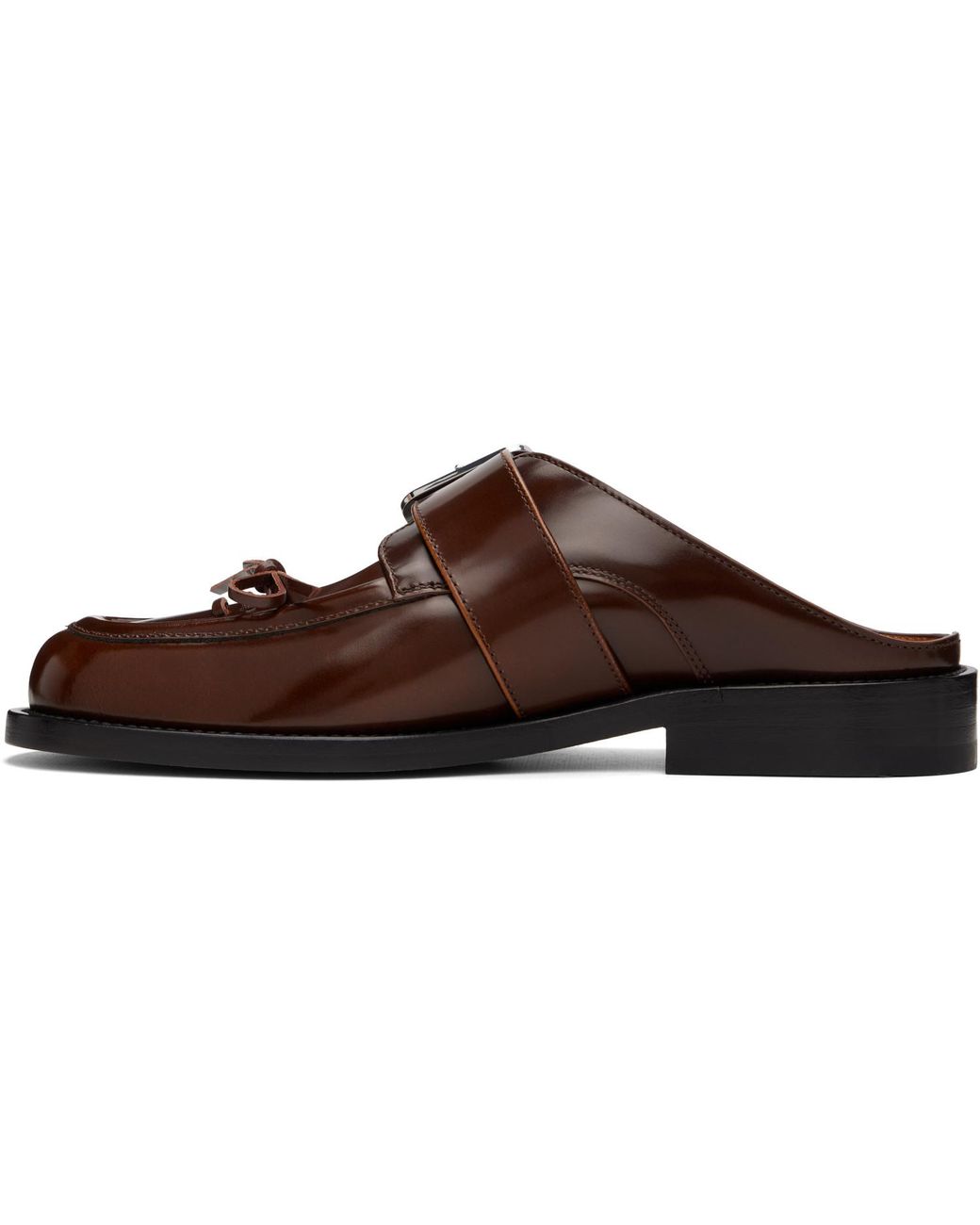 Marni Brown Buckle Sabot Loafers