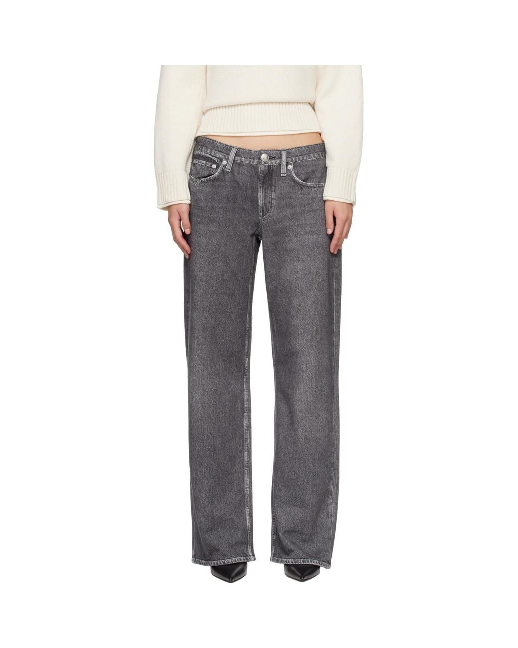 Rag & Bone Gray Miramar Cam Relaxed Straight Trousers