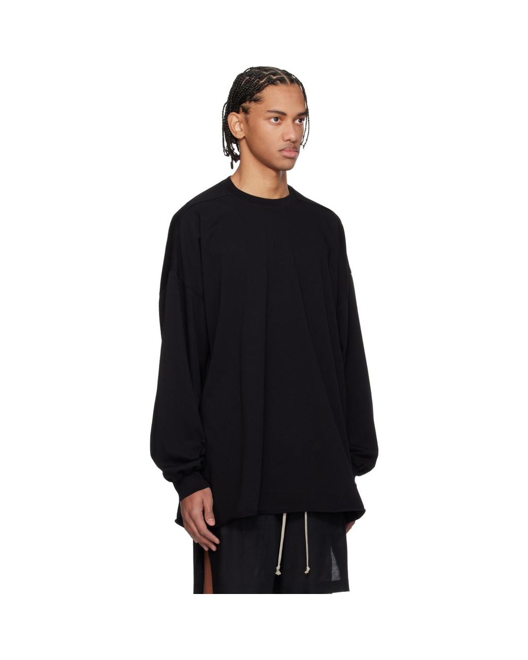 Rick Owens Black Temple Tommy Ls T-Shirt for men