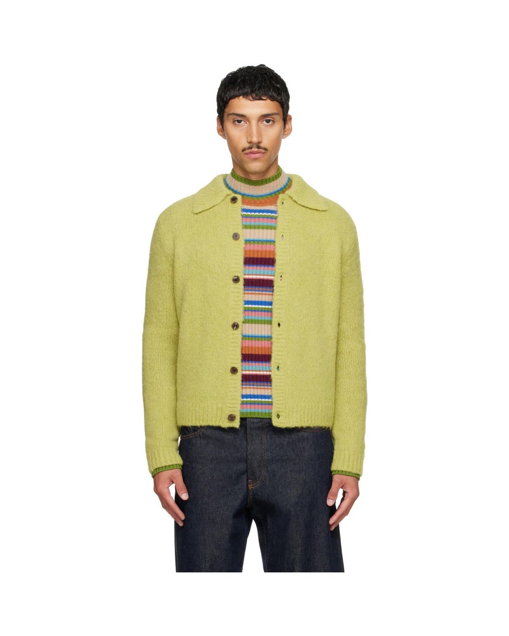 Dries Van Noten Metallic Alpaca Cardigan for men