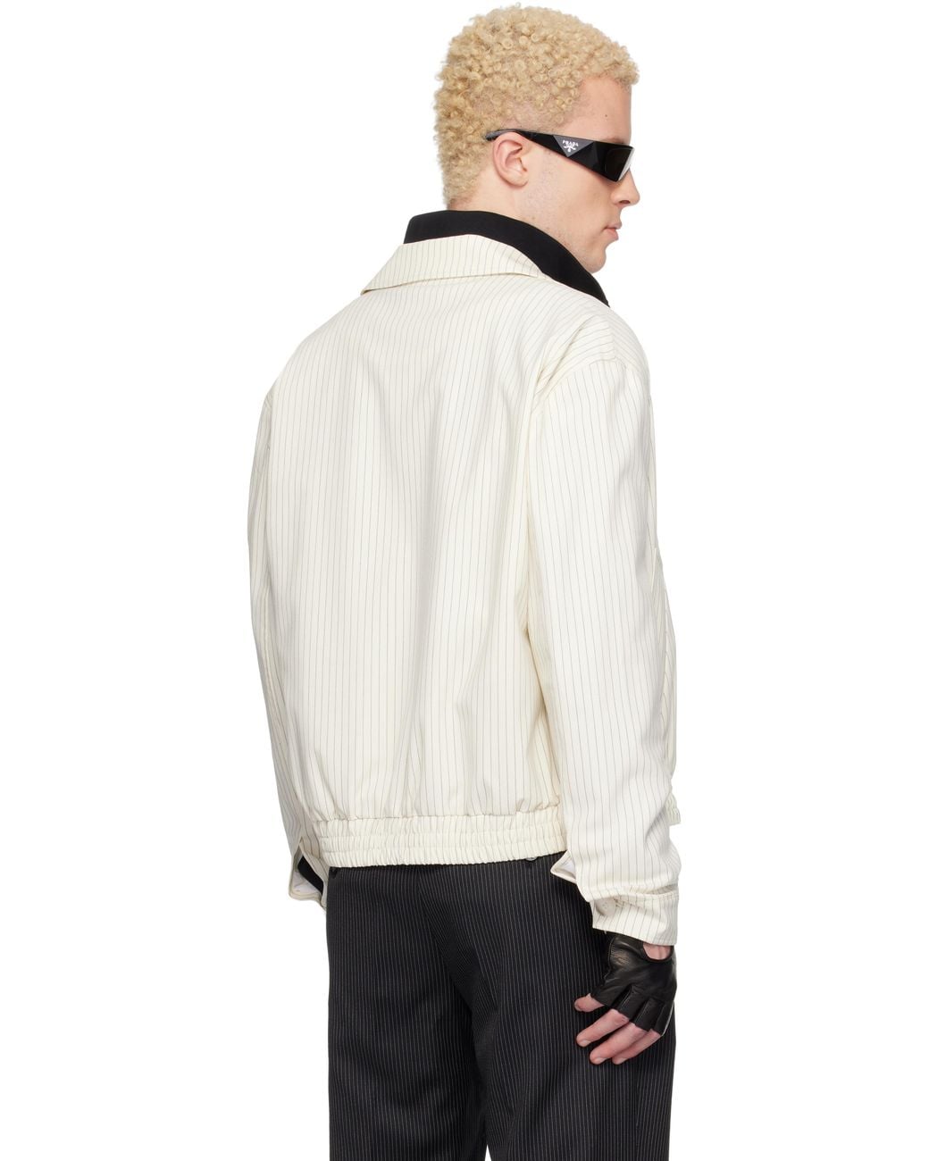 メンズ Ernest W. Baker オフホワイト ハリントンジャケット Black