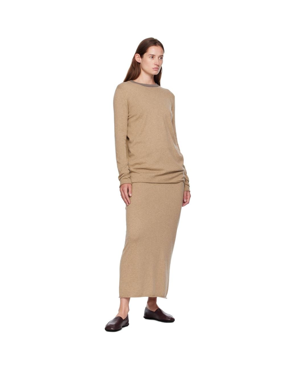 Lisa Yang Natural Charlotta Midi Skirt