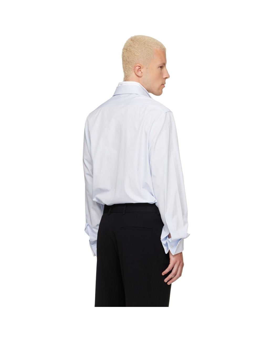 Acne White Layered Poplin Button-Up Shirt for men