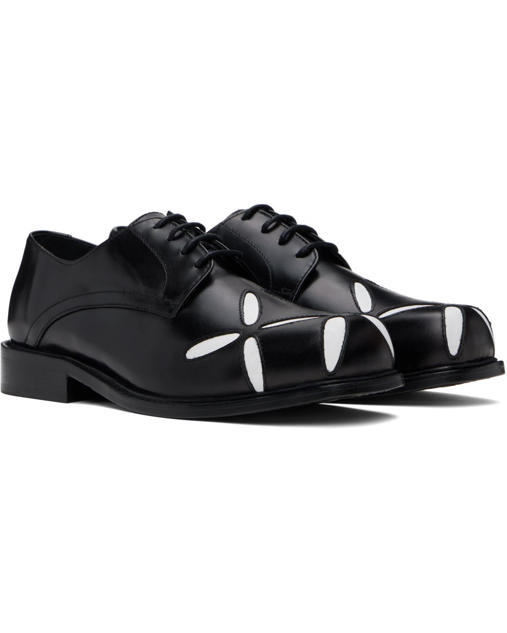 STEFAN COOKE Ssense Exclusive & Slashed Square Toe Derbys in Black