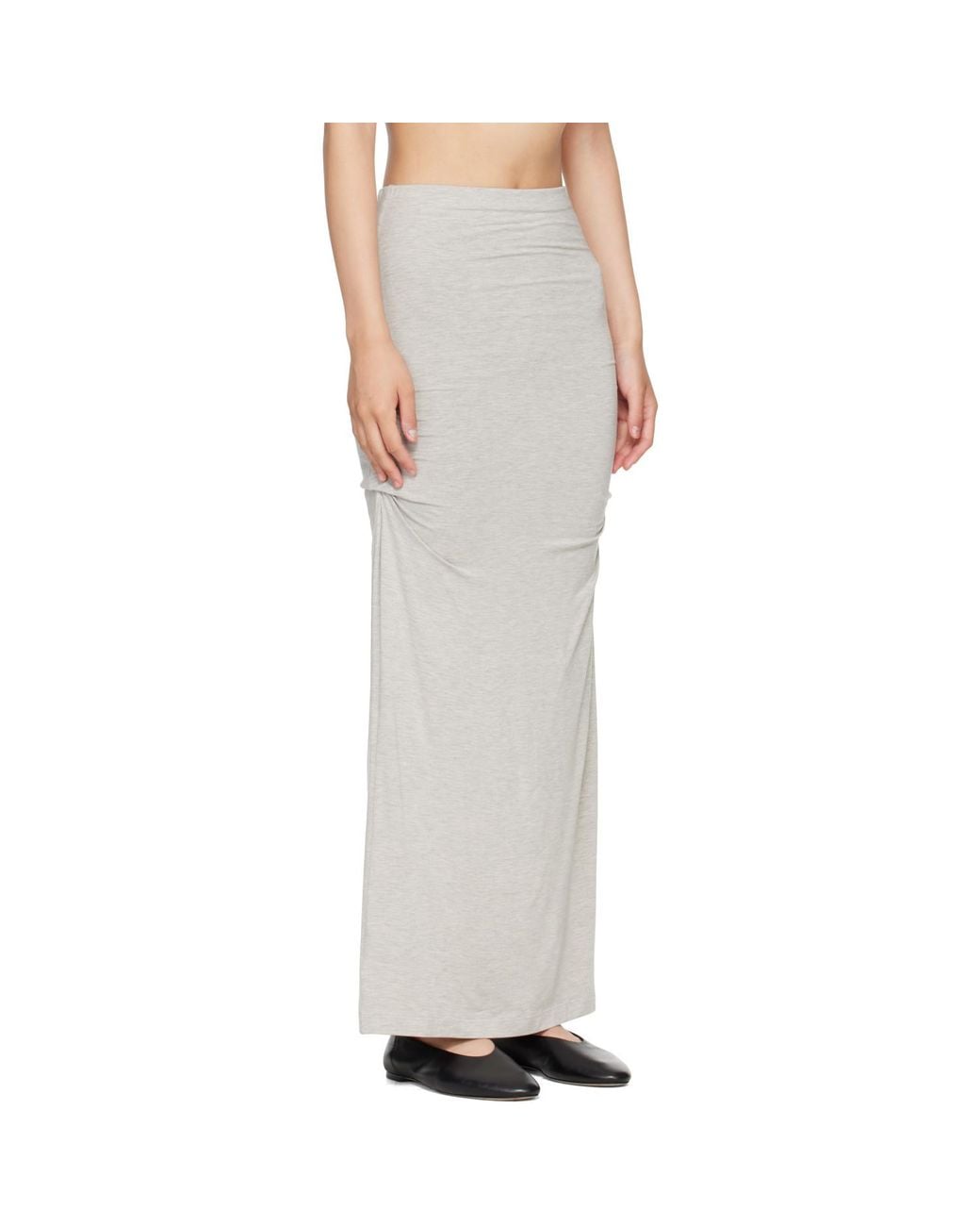 Totême Gray Draped Jersey Maxi Skirt