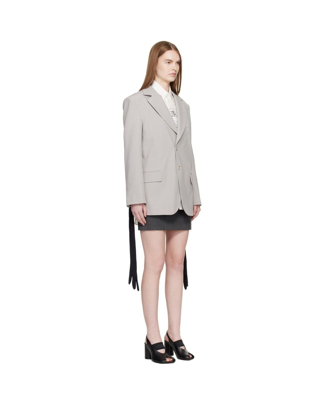 MM6 by Maison Margiela Black Wool-Blend Blazer