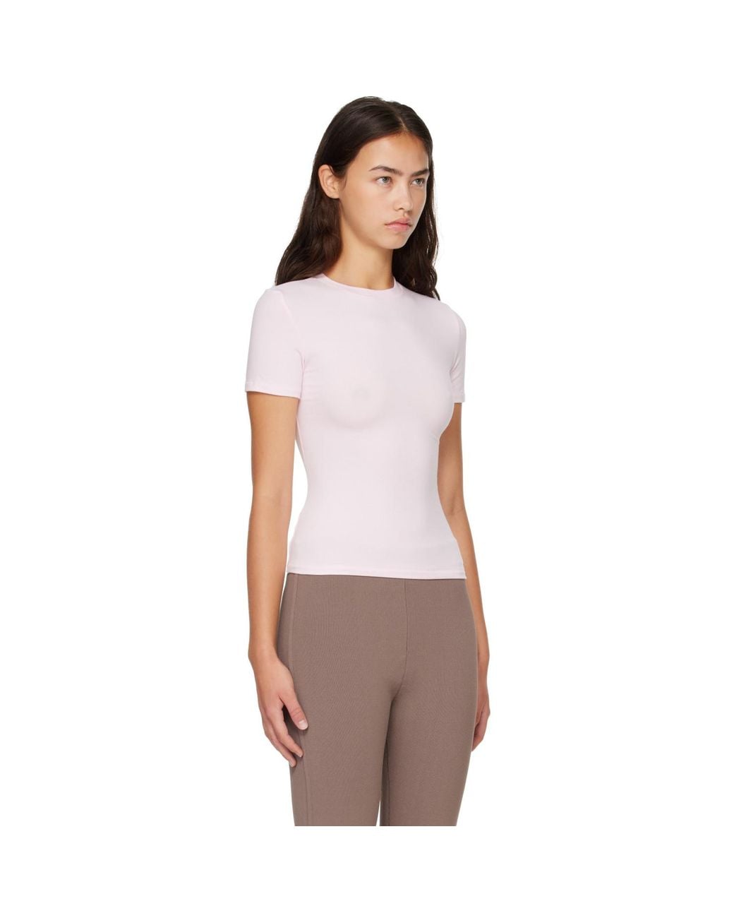 Skims White Cotton Jersey T-Shirt