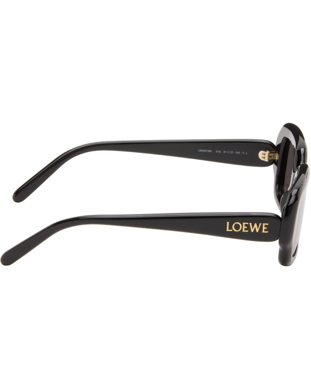 Loewe Black Rectangular Slim Sunglasses for men
