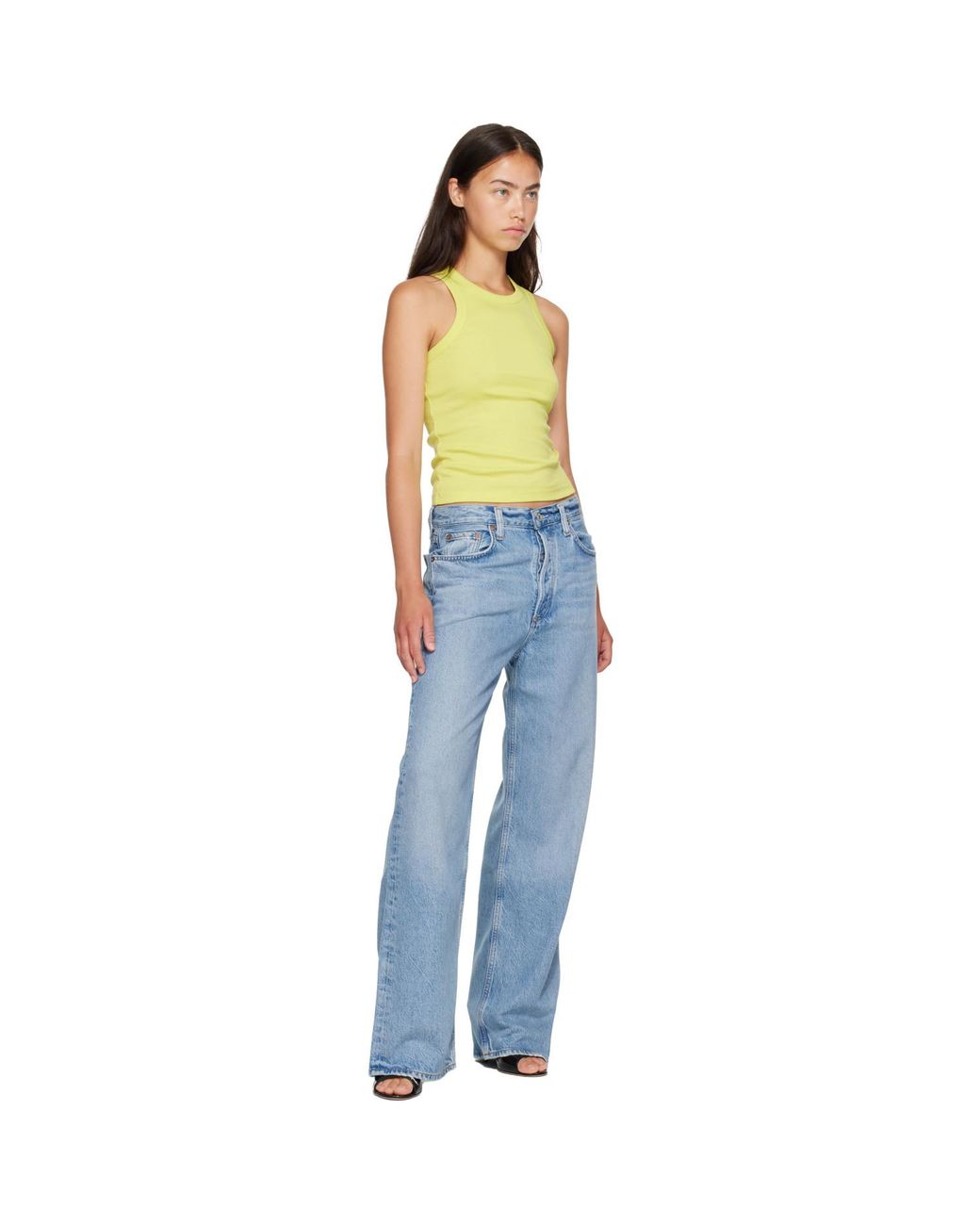 Agolde Blue Low Slung Baggy Jeans