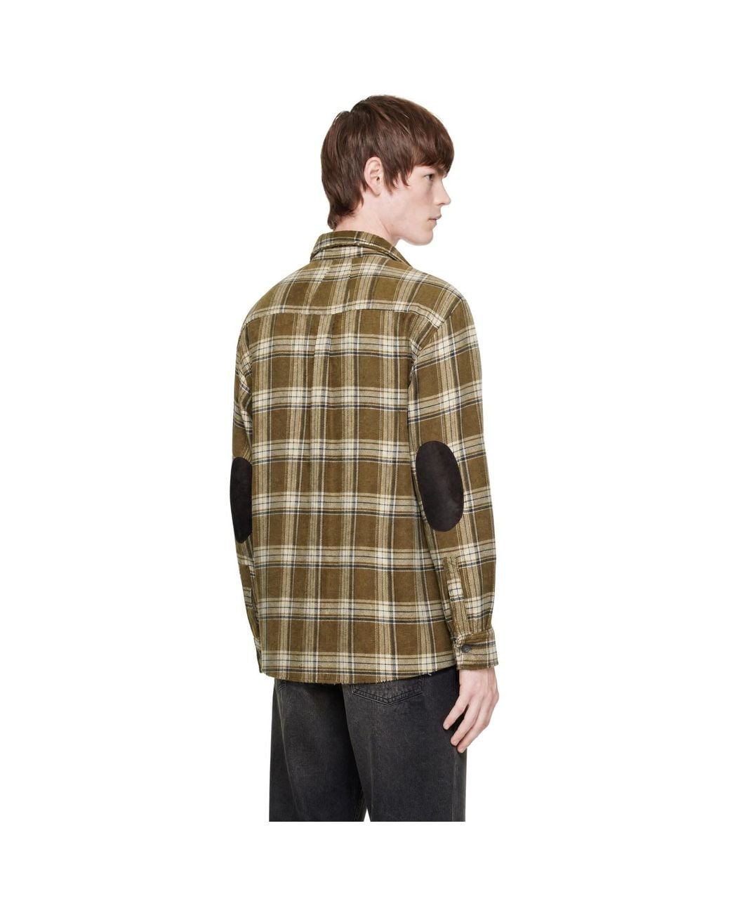 Rhude Green Aviabi Cargo Long Sleeve Flannel Shirt for men