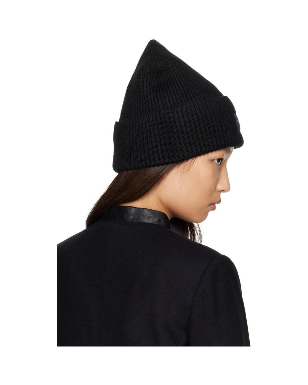 Rag & Bone Black Blake Rib-Knit Beanie