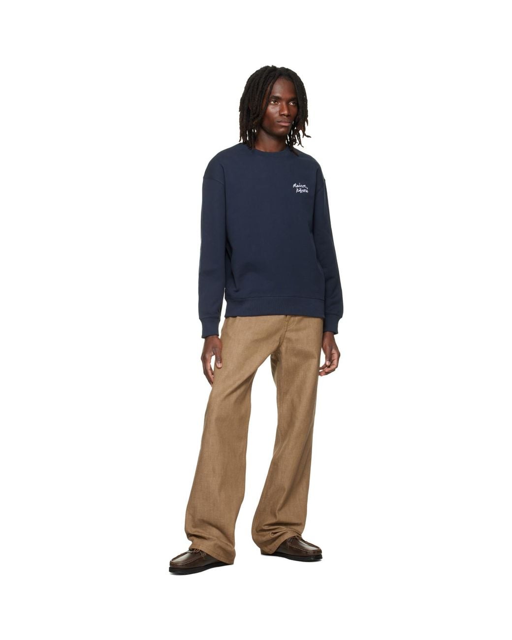 Maison Kitsuné Blue Handwriting Comfort Sweatshirt for men