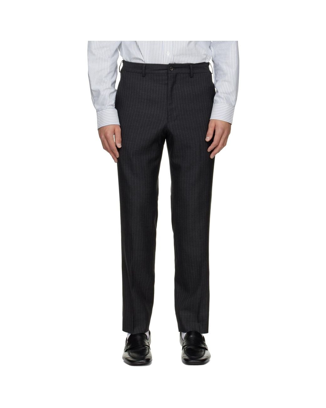 Comme des Garçons Black Wool Cashmere Pinstripe Trousers for men