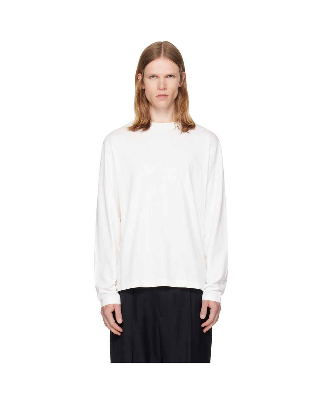 Jil Sander White Three-Pack Long-Sleeved T-Shirts for men