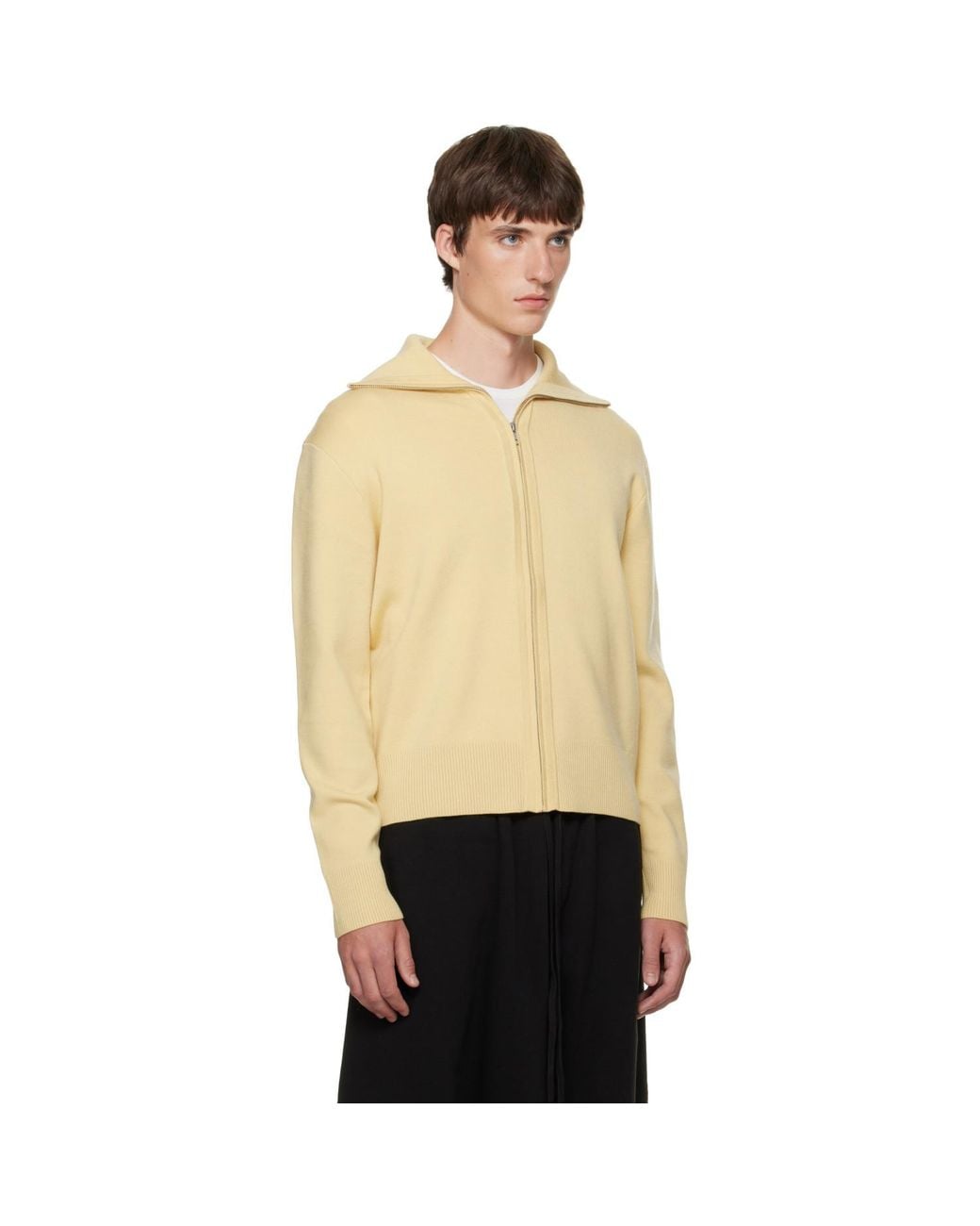 Entire studios Natural Knit Zip Up Cardigan for men