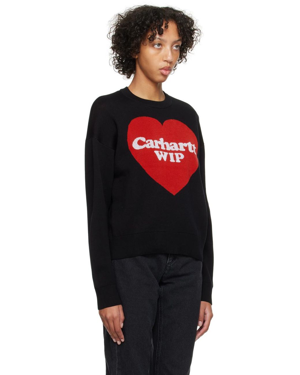 Black sweatshirt with red heart new arrivals