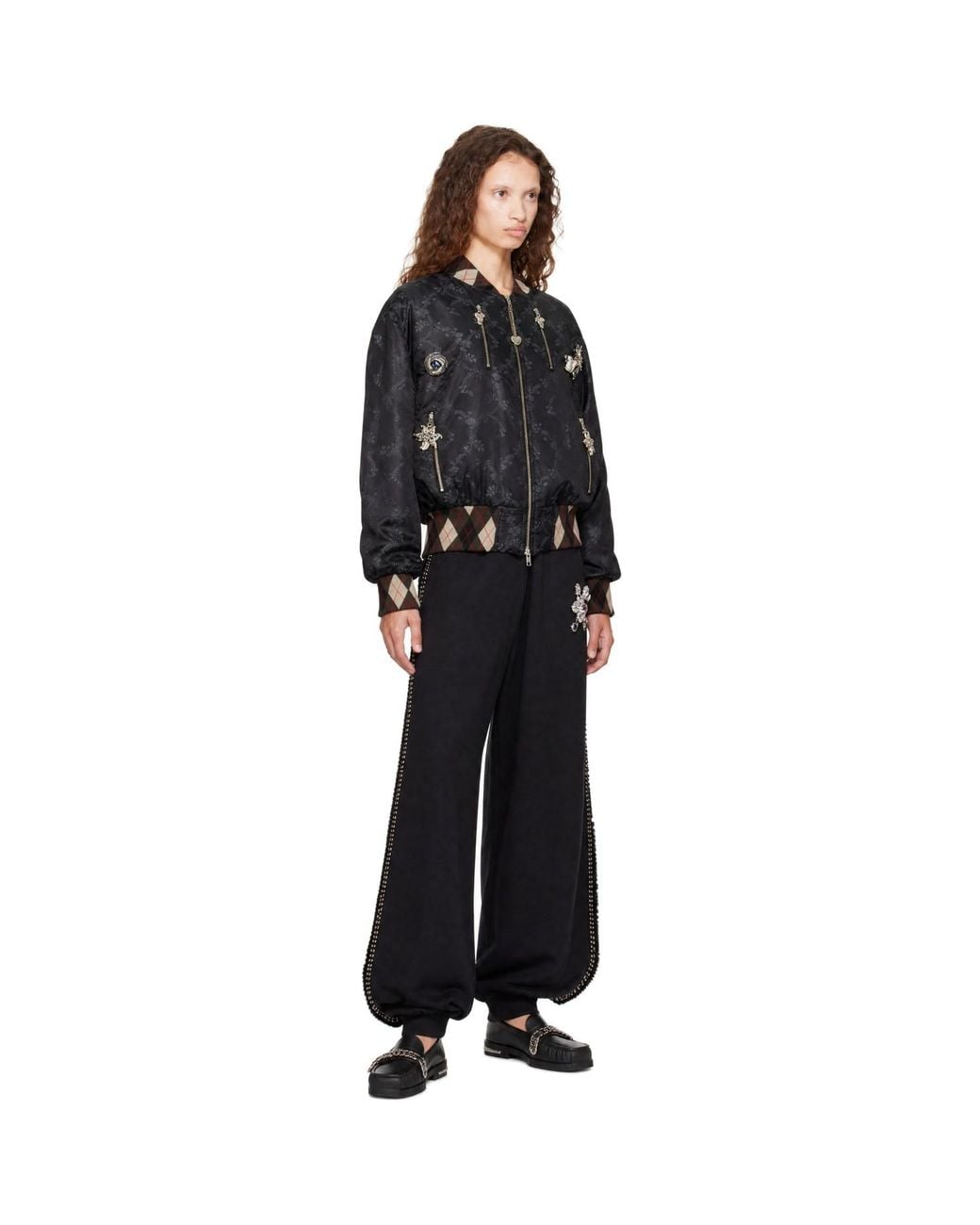 Chopova Lowena Black Crescent Bomber Jacket