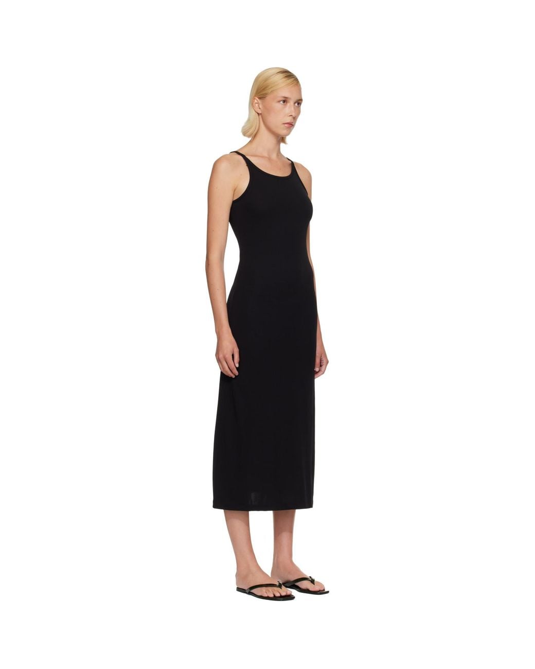 Totême Black Fluid Slip Maxi Dress