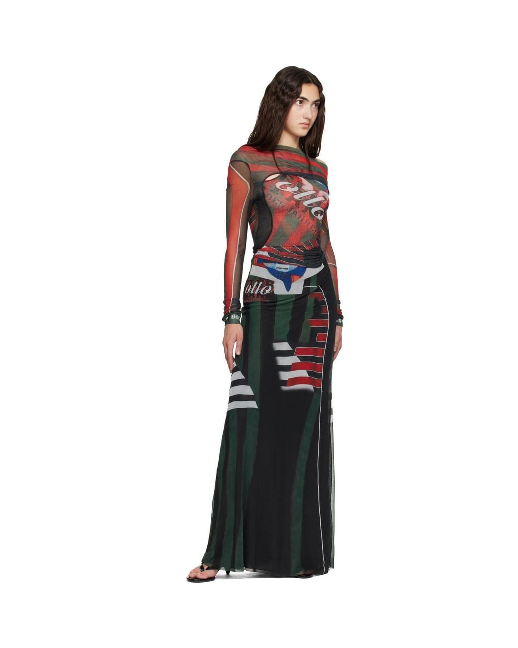 OTTOLINGER Black Mesh Maxi Skirt