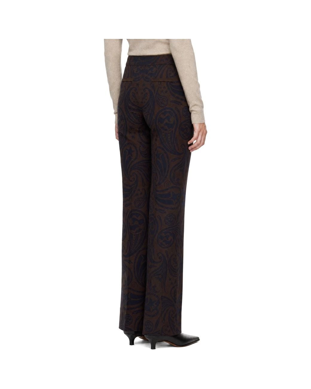 High Sport Blue Cosmic Paisley Kick Trousers