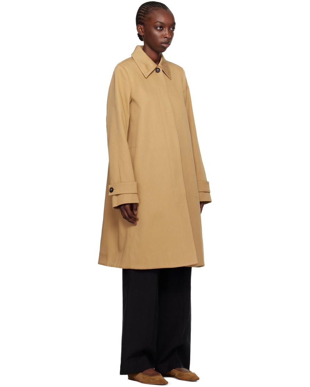 TOTEME Gabardine car coat トレンチコート toteme-CARAMEL-Tan-A-line-Car-