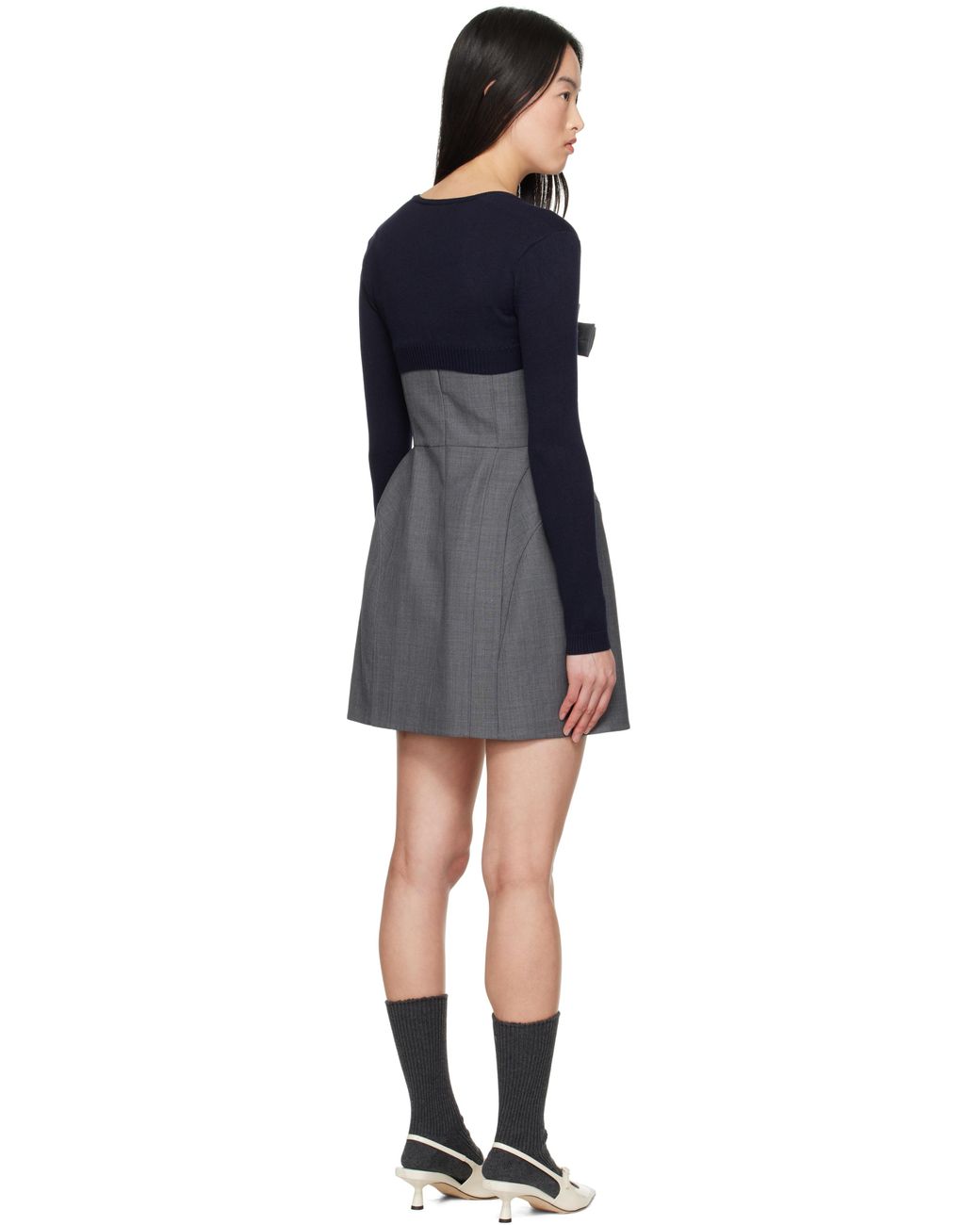 ShuShu/Tong Double Bow Sling Minidress in Black | Lyst