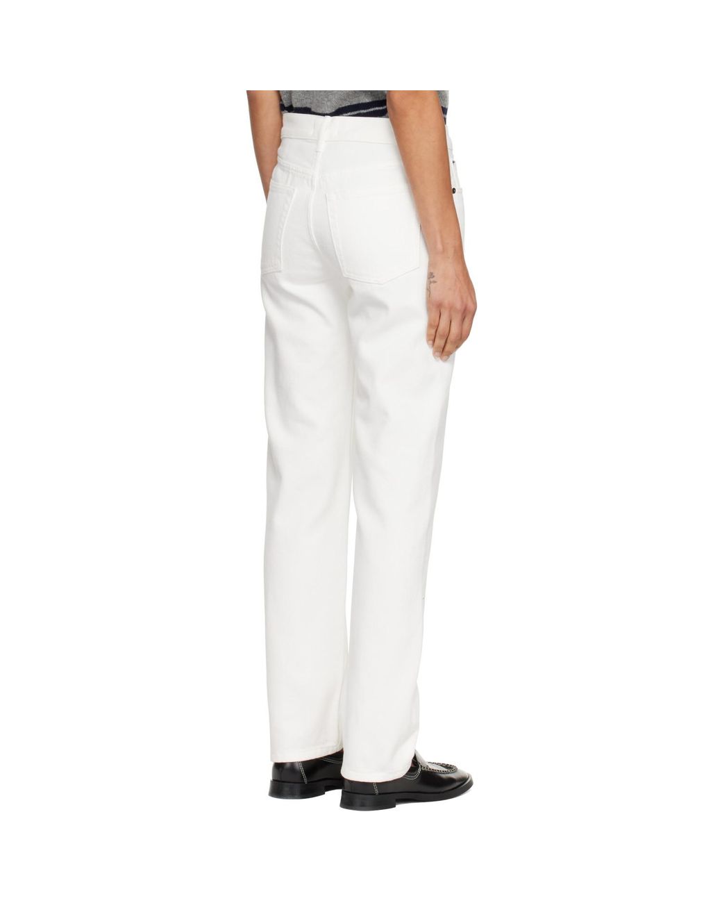 Still Here White Straight-Leg Life Jeans