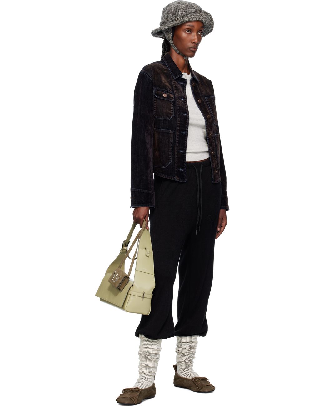 open yy layered knee socks pants パンツ OPEN YY Layered Knee Socks Lounge Pants in Black | Lyst