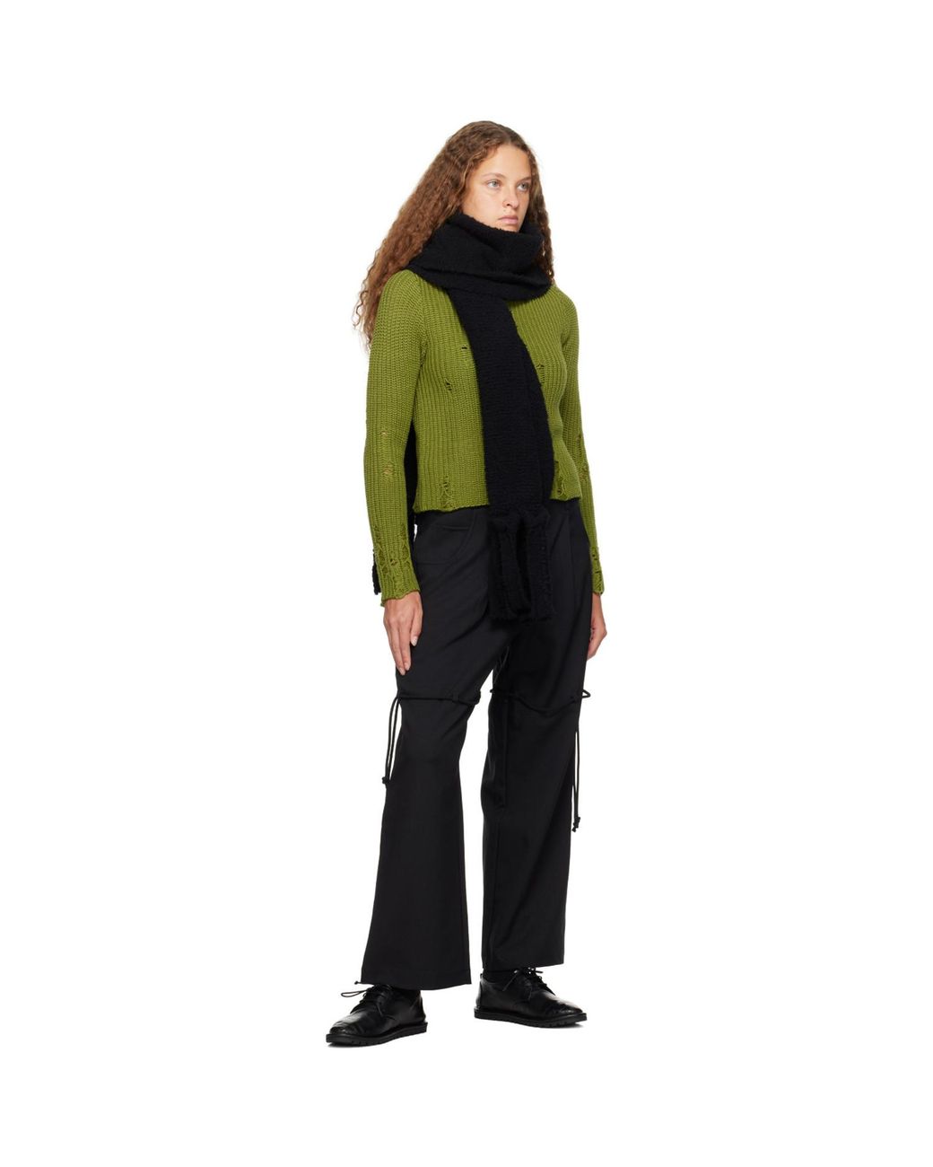 Song For The Mute Green Distressed Sweater