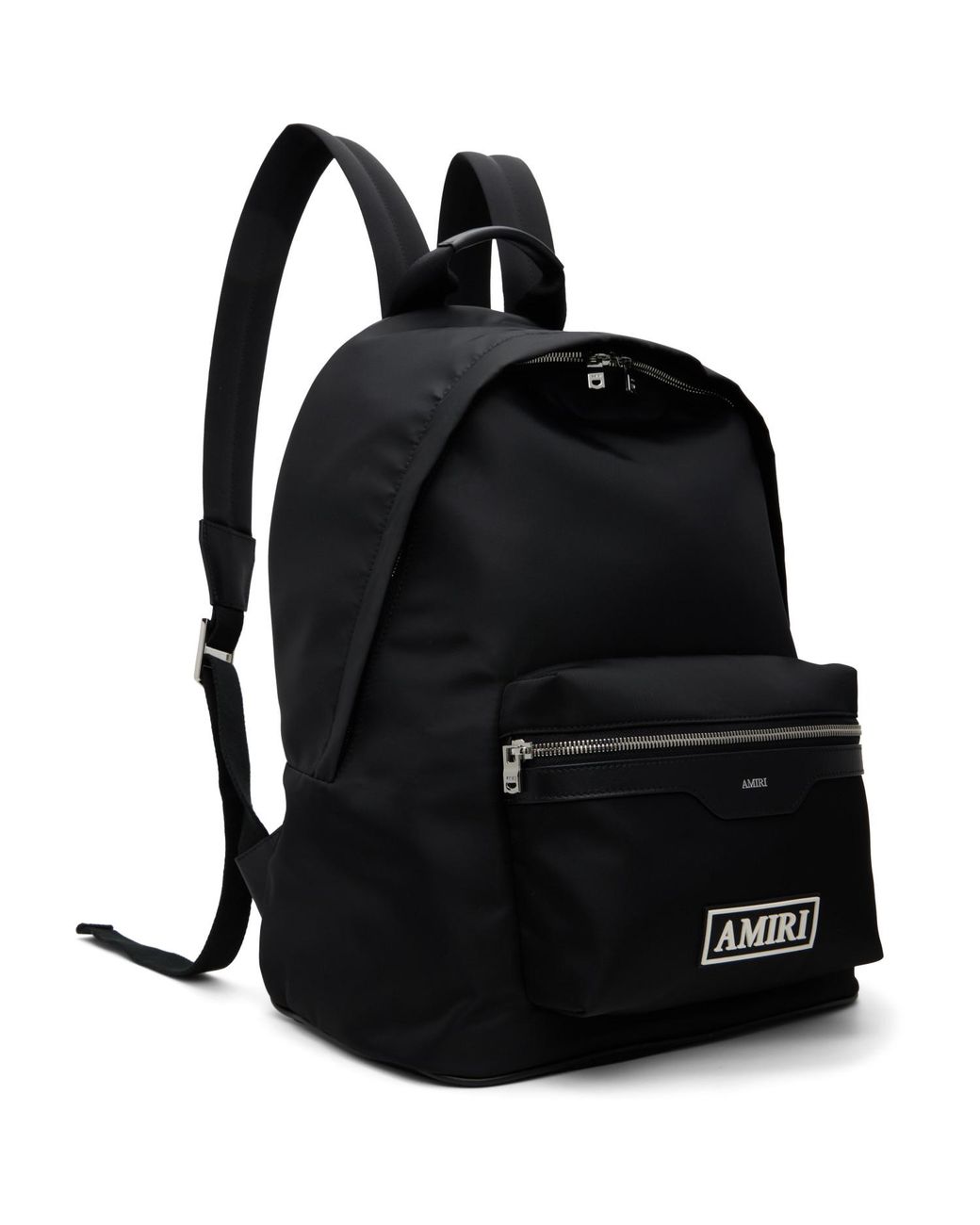 Amiri Black Logo Patch Nylon Backpack for men