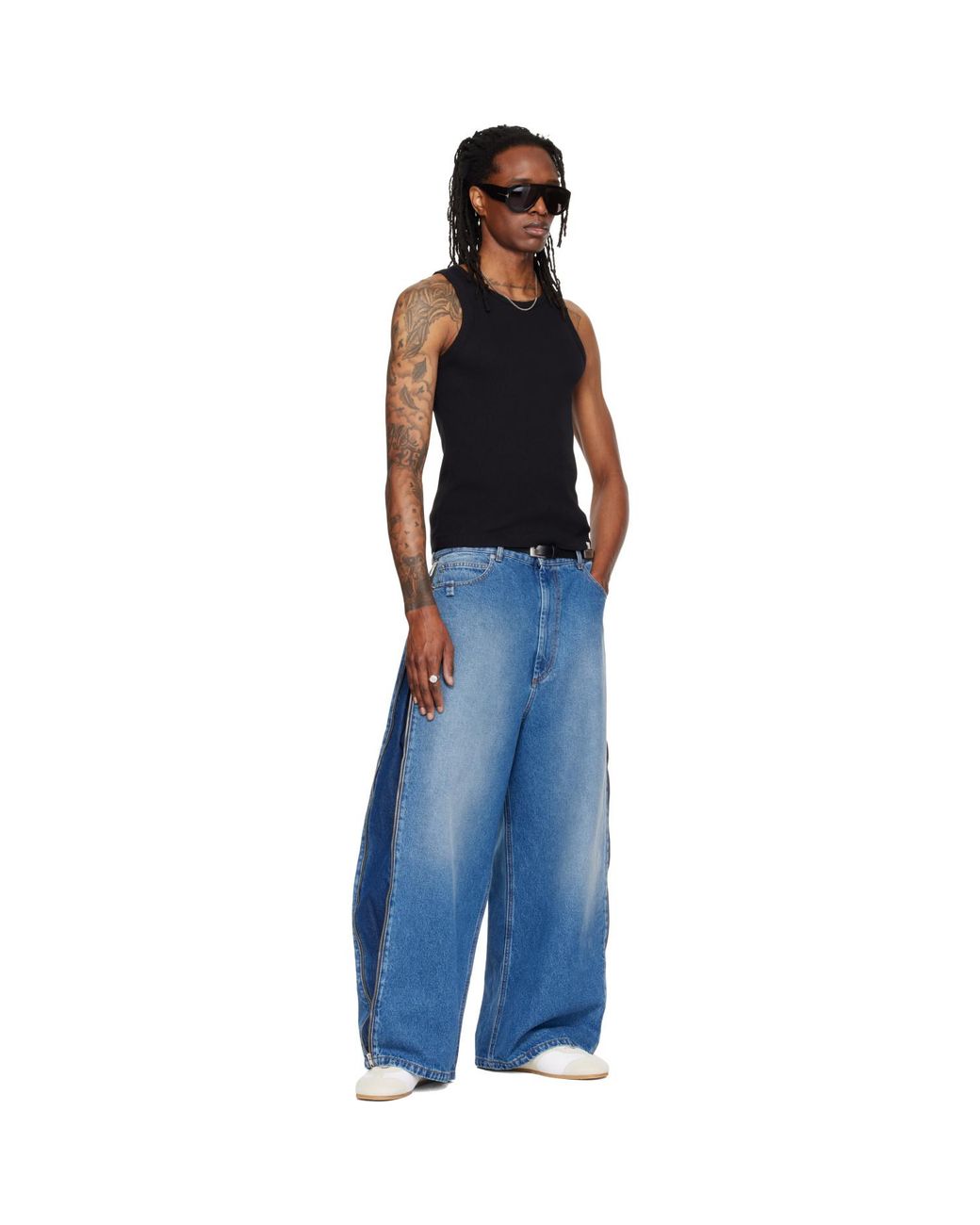 Lu'u Dan Blue Side Zip Jeans for men