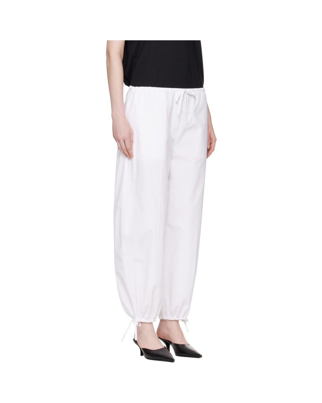 Totême Black Drawstring Cotton Trousers