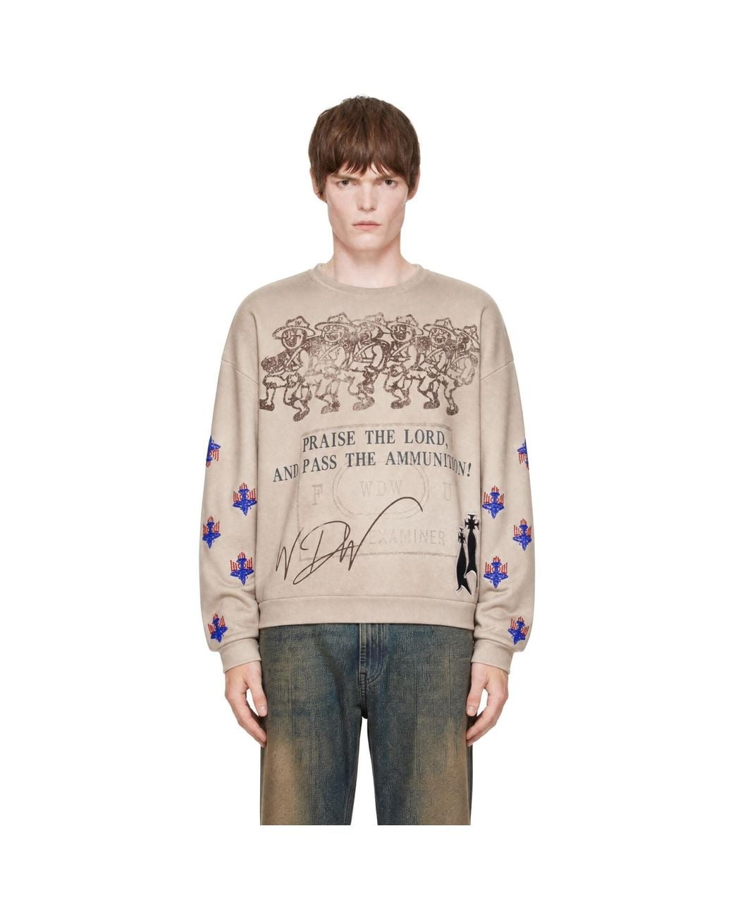 Who Decides War Natural Off- Ammunition Crewneck Sweatshirt for men