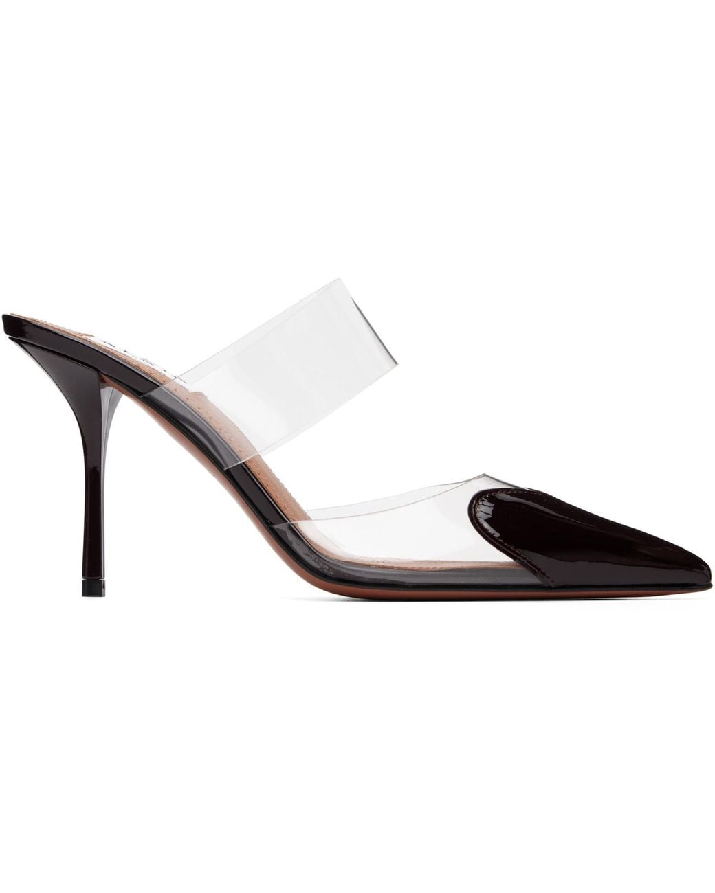 Alaïa Black Burgundy 'Le Cœur' Mule Heels