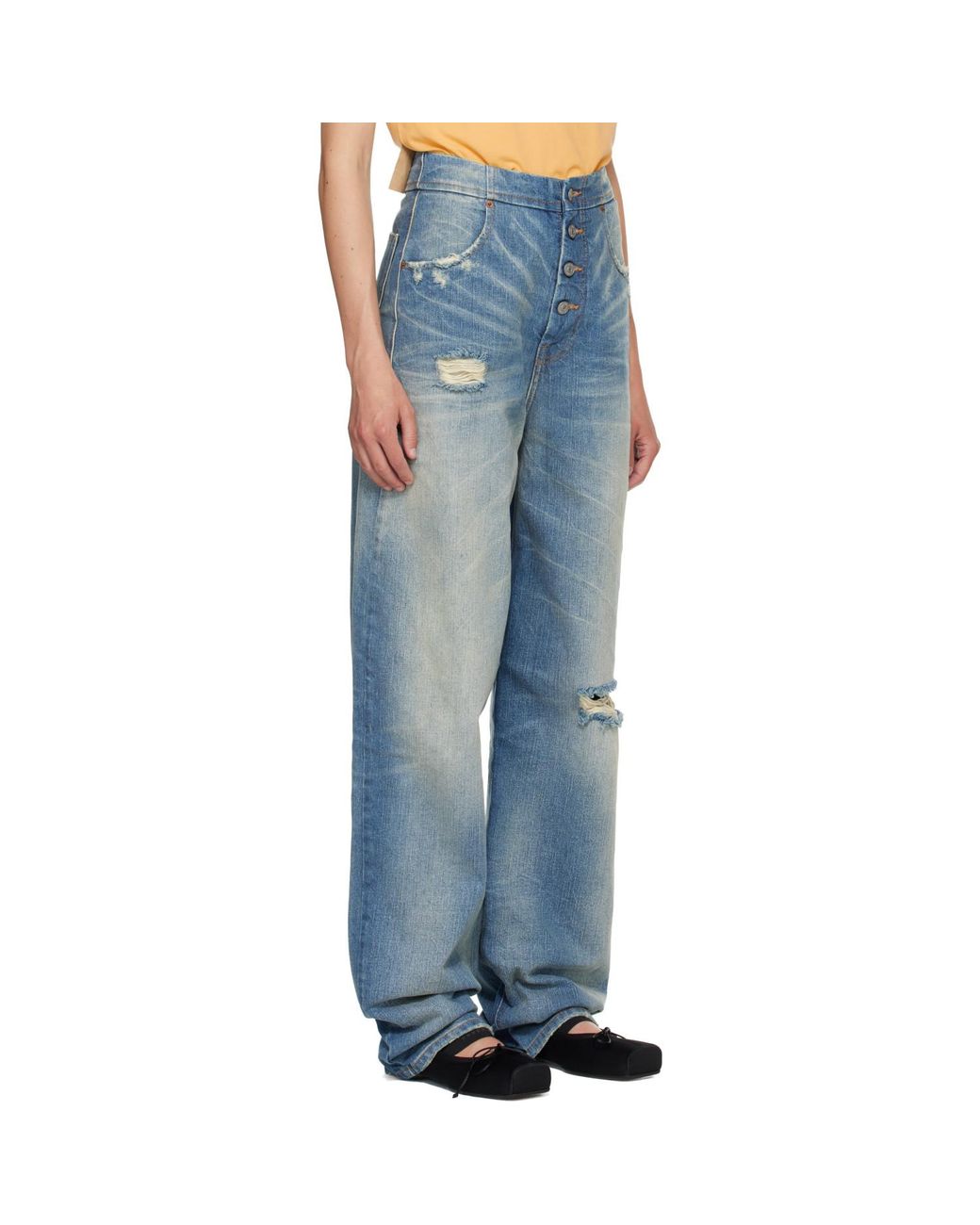 MM6 by Maison Margiela Blue Distressed Jeans