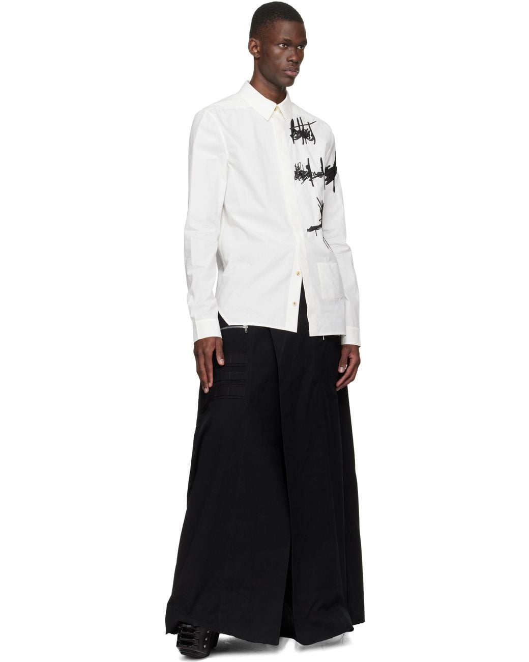 Rick Owens Black Temple Grilled Moto Wedge Boots for men