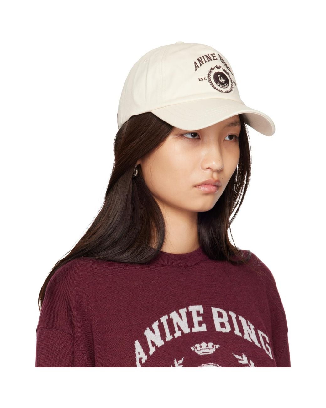 Anine Bing Purple Off- Jeremy Collegiate Baseball Cap