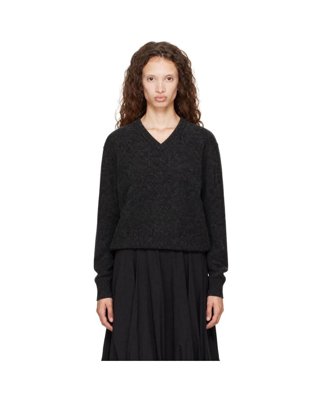 Lemaire Black V-Neck Sweater