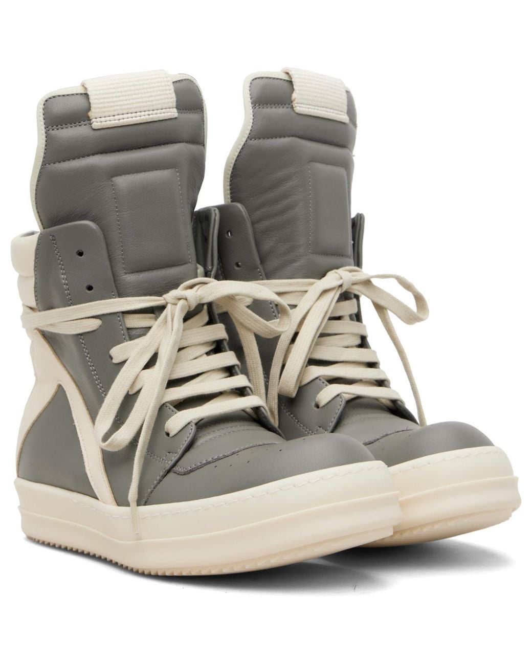 Rick Owens Gray Temple Geobasket Sneakers for men