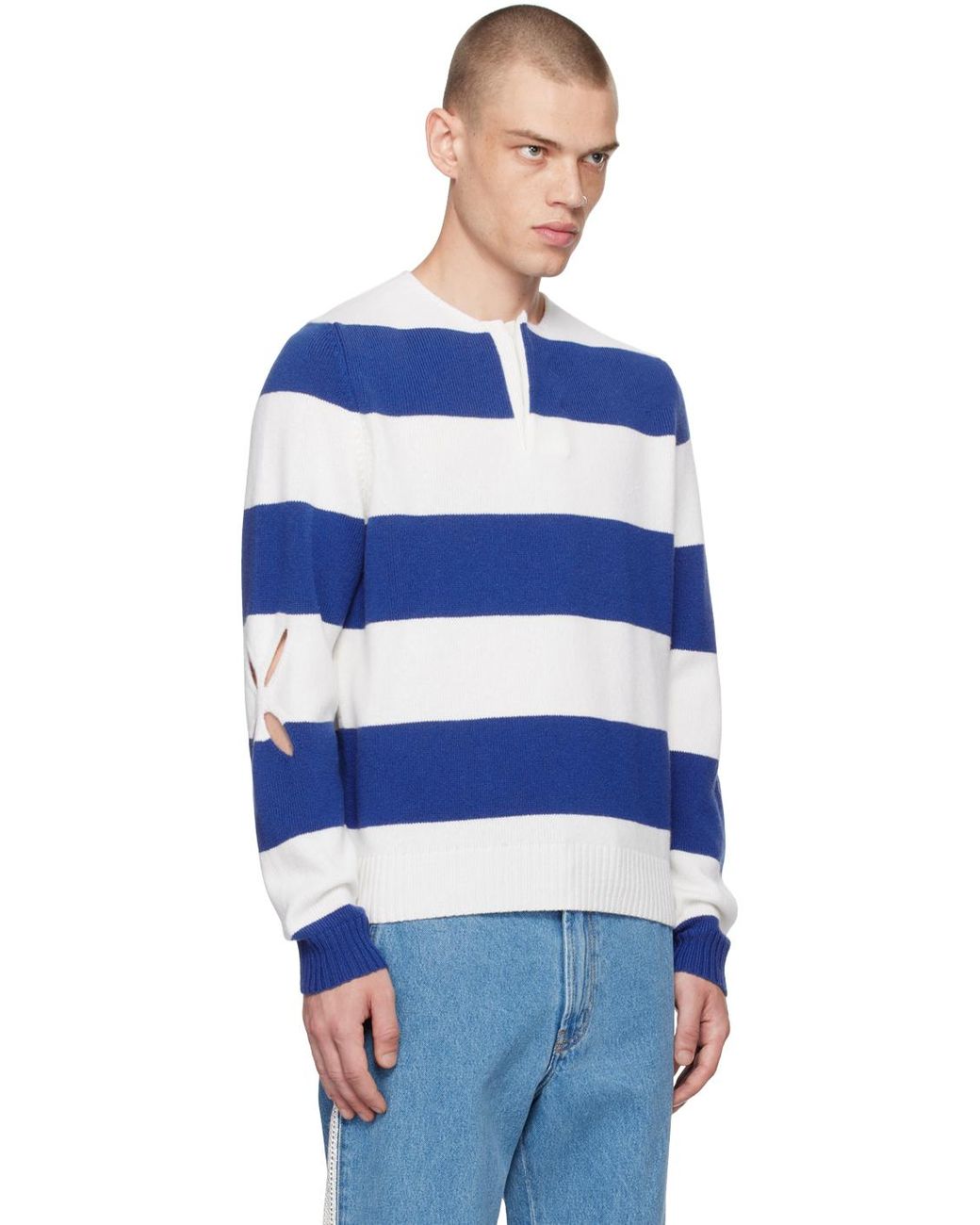 STEFAN COOKE Rugby Long Sleeve Polo in Blue for Men | Lyst