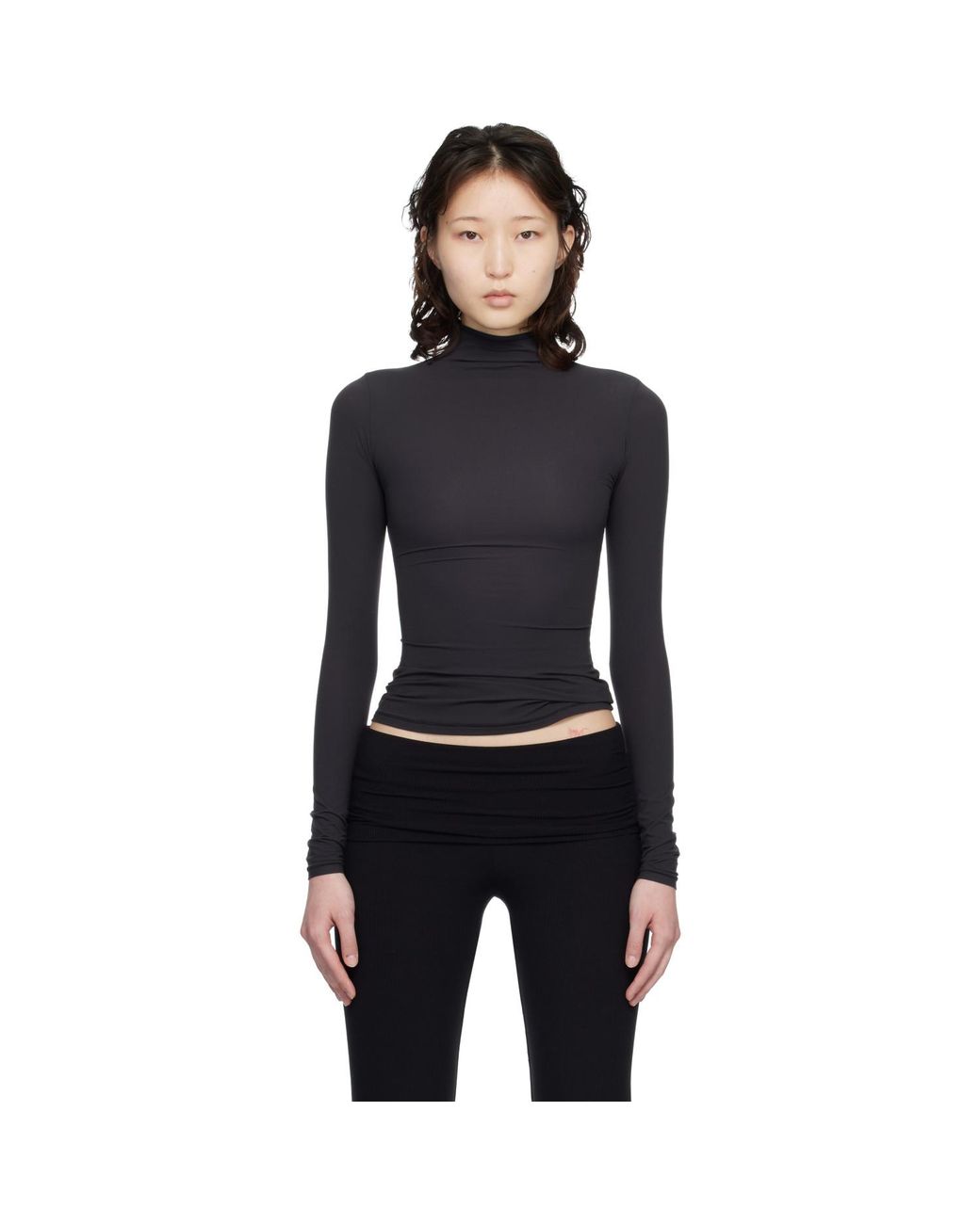 Skims Black Fits Everybody Turtleneck Top